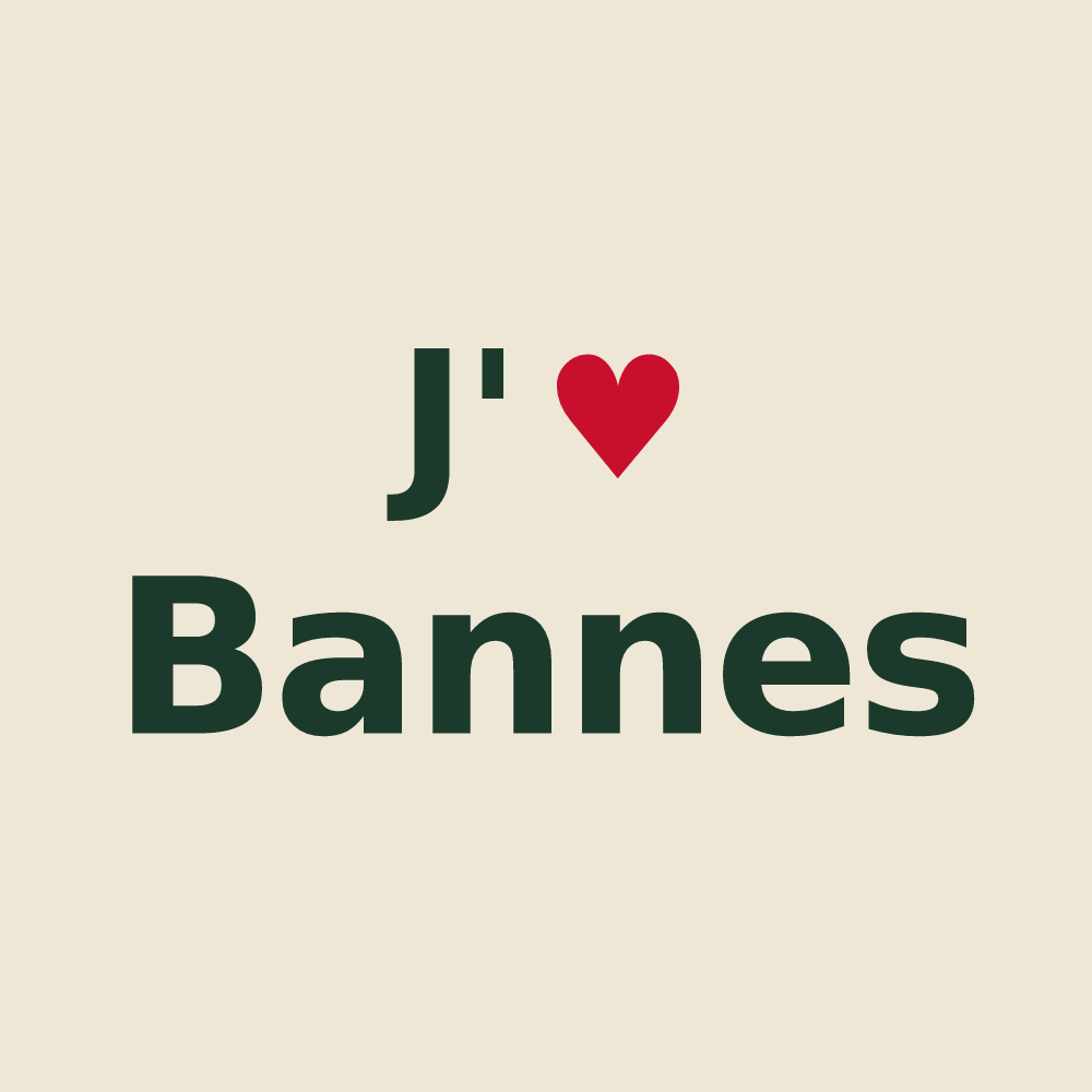 Tote bag personnalisé Bannes — design J'aime Bannes