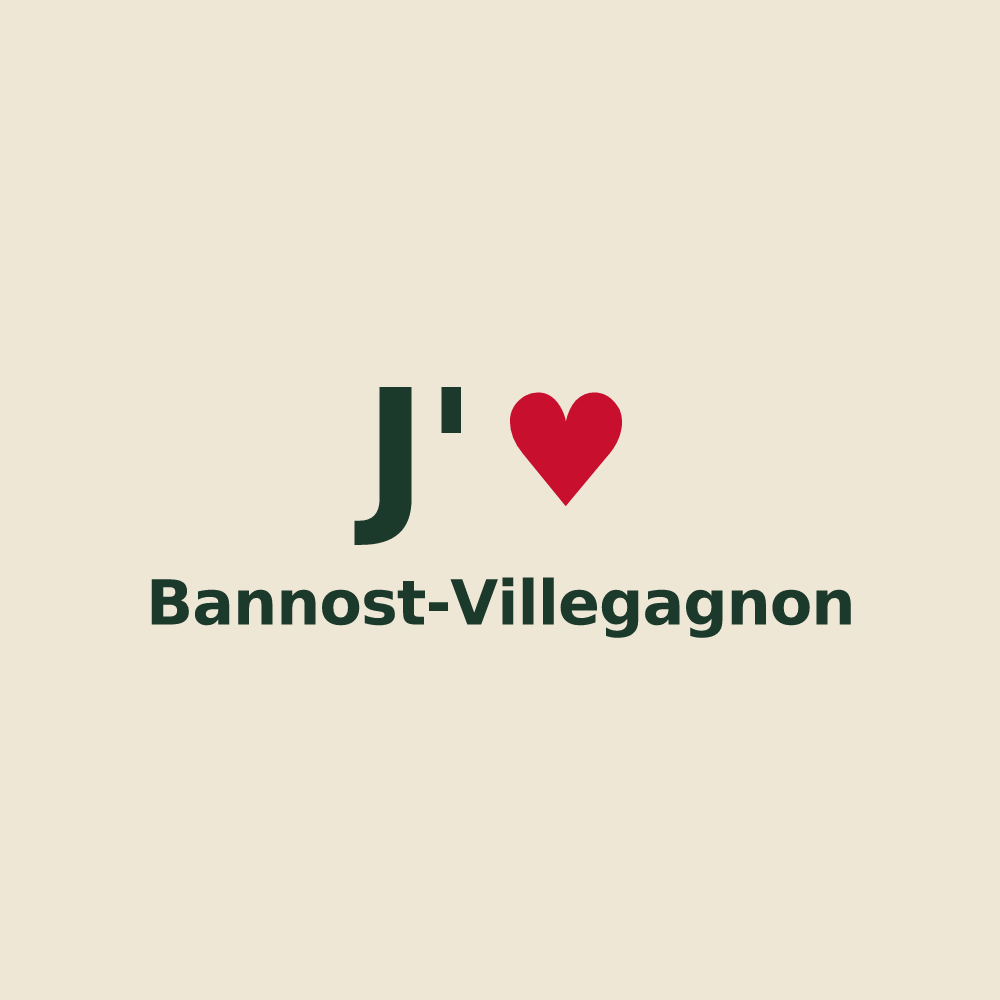Tote bag personnalisé Bannost-Villegagnon — design J'aime Bannost-Villegagnon