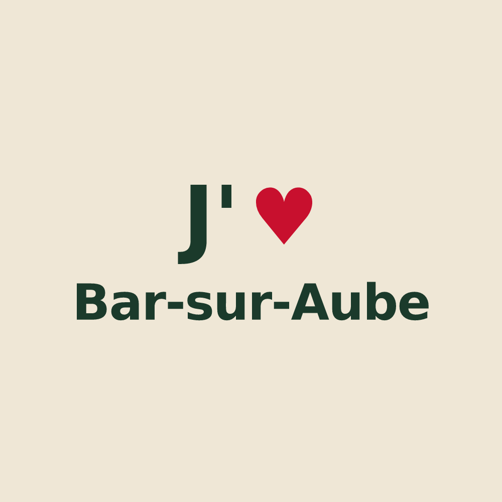 Tote bag personnalisé Bar-sur-Aube — design « J'aime Bar-sur-Aube » imprimé sur le tote bag