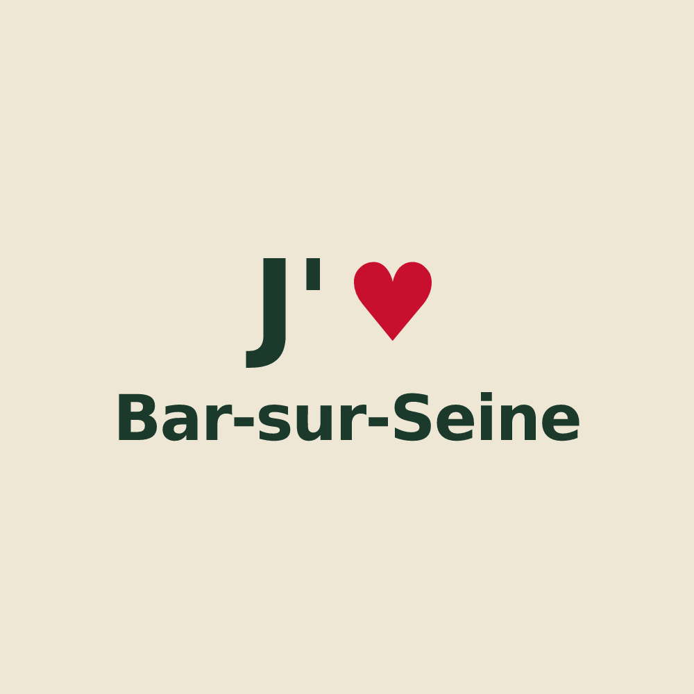 Tote bag personnalisé Bar-sur-Seine — design J'aime Bar-sur-Seine