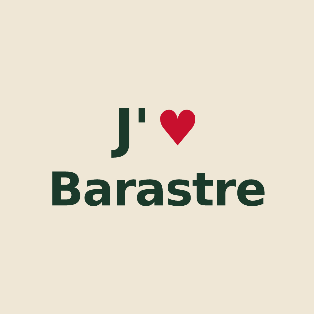 Tote bag personnalisé Barastre — design J'aime Barastre
