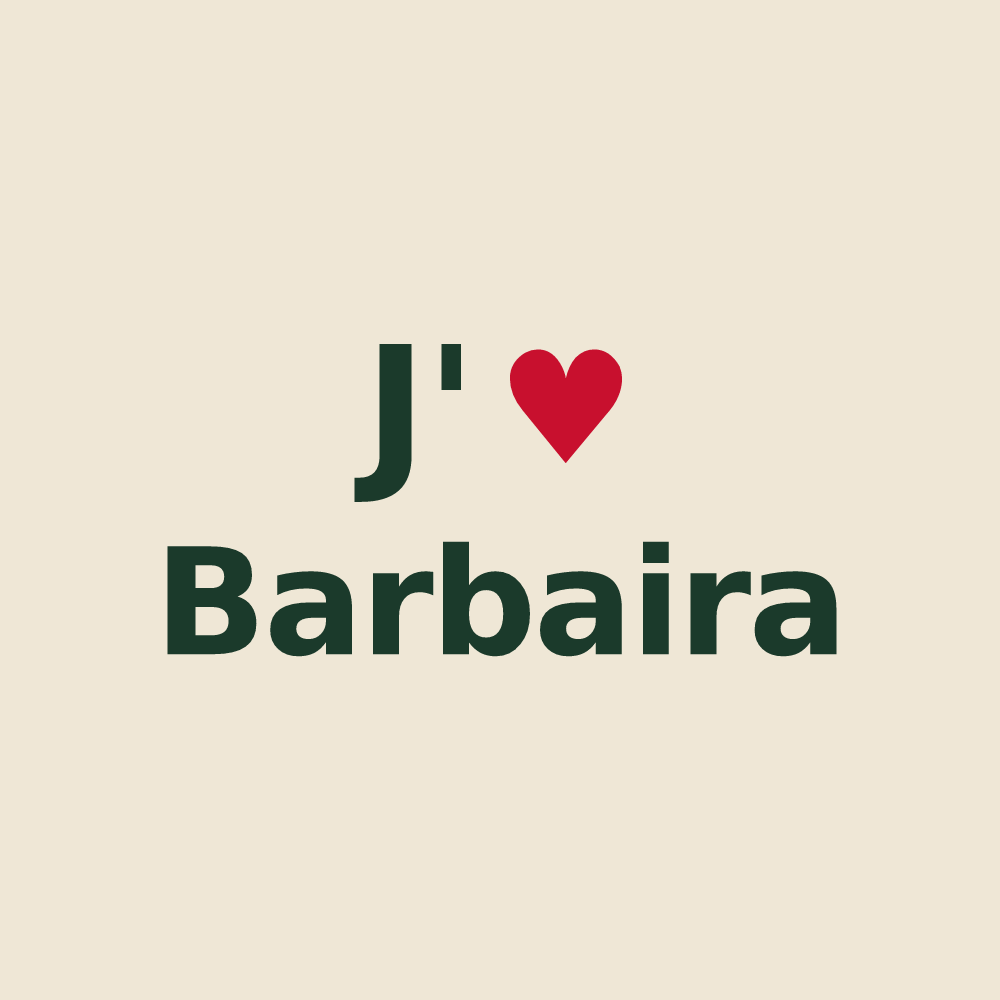 Tote bag personnalisé Barbaira — design J'aime Barbaira