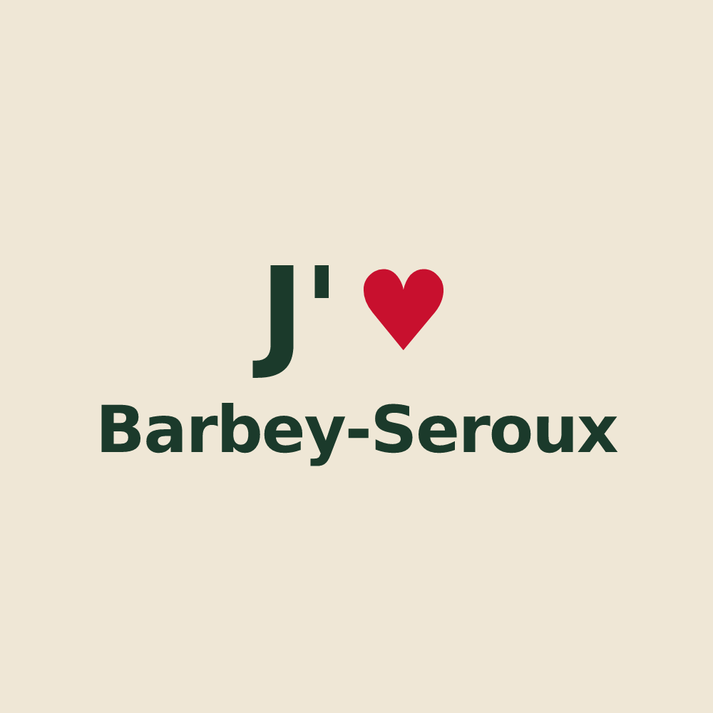 Tote bag personnalisé Barbey-Seroux — design « J'aime Barbey-Seroux » imprimé sur le tote bag