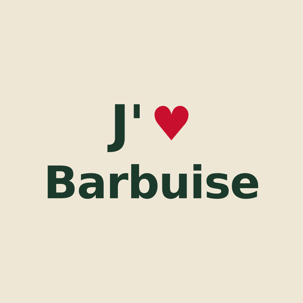 Tote bag personnalisé Barbuise — design J'aime Barbuise