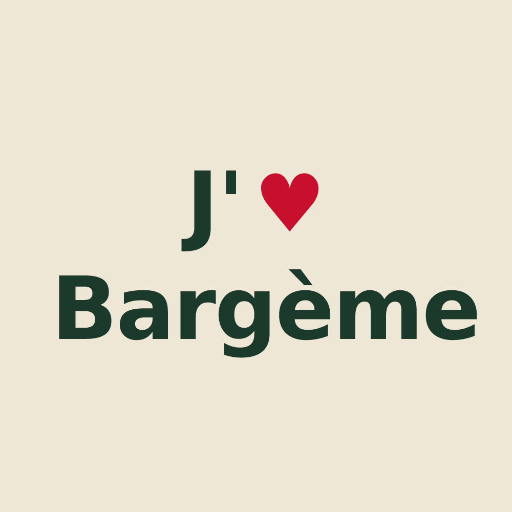 Tote bag personnalisé Bargème — design J'aime Bargème