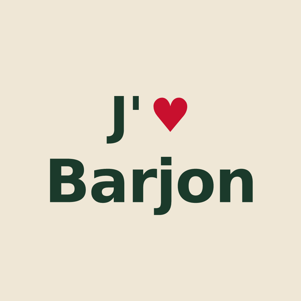 Tote bag personnalisé Barjon — design J'aime Barjon