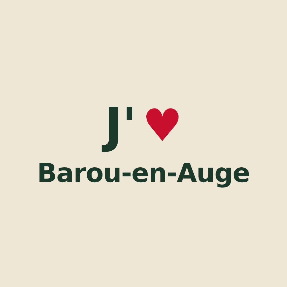 Tote bag personnalisé Barou-en-Auge — design J'aime Barou-en-Auge