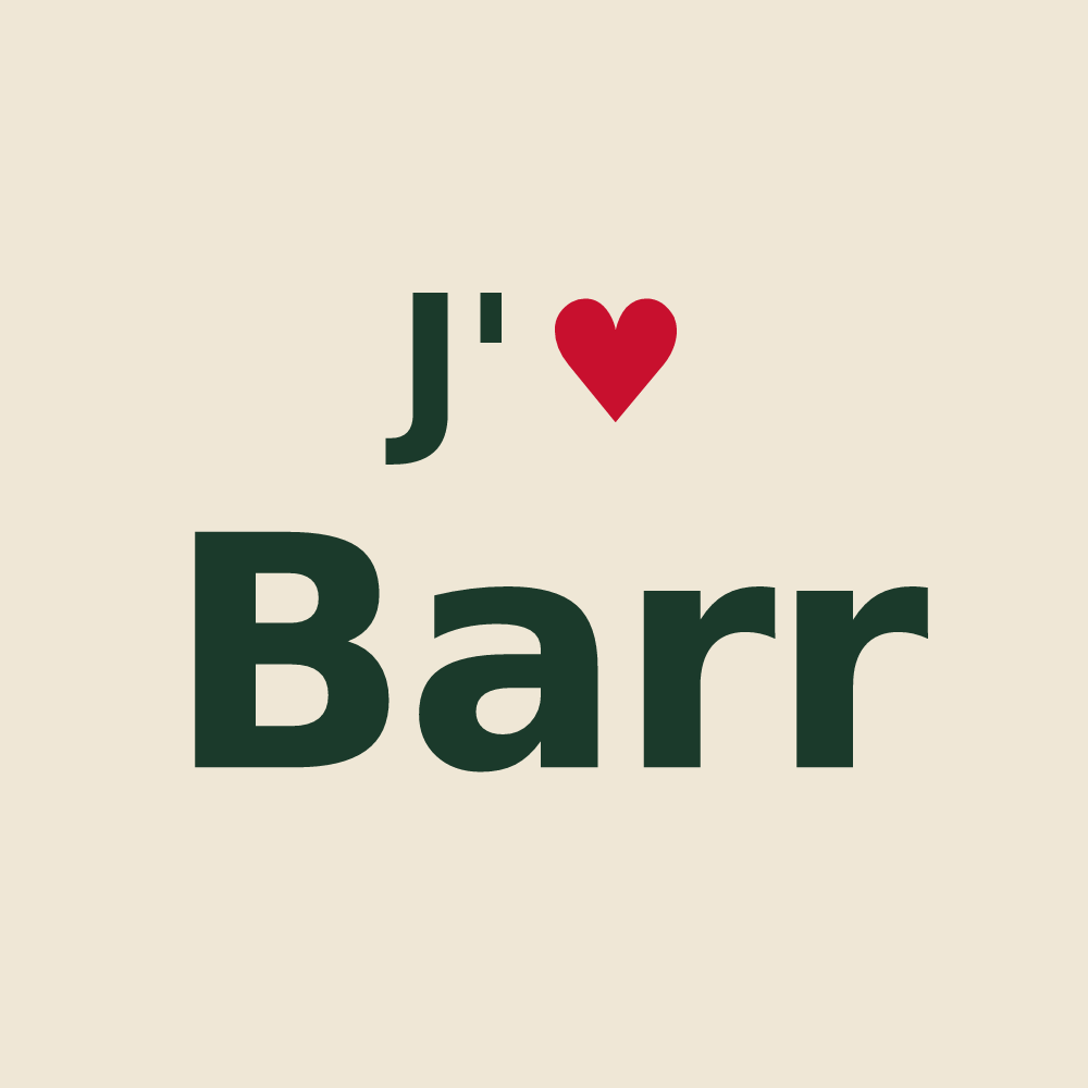 Tote bag personnalisé Barr — design J'aime Barr