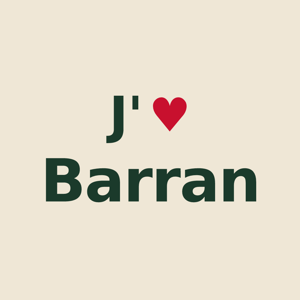 Tote bag personnalisé Barran — design J'aime Barran