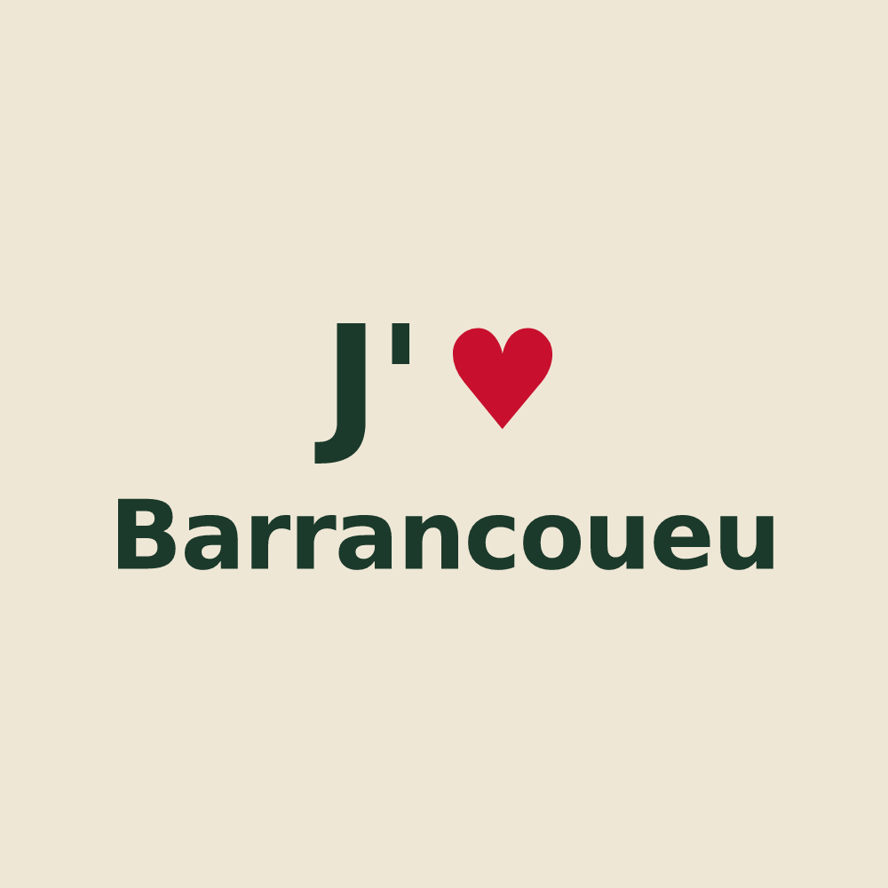 Tote bag personnalisé Barrancoueu — design J'aime Barrancoueu