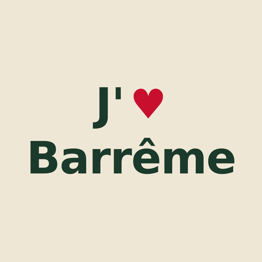 Tote bag personnalisé Barrême — design J'aime Barrême