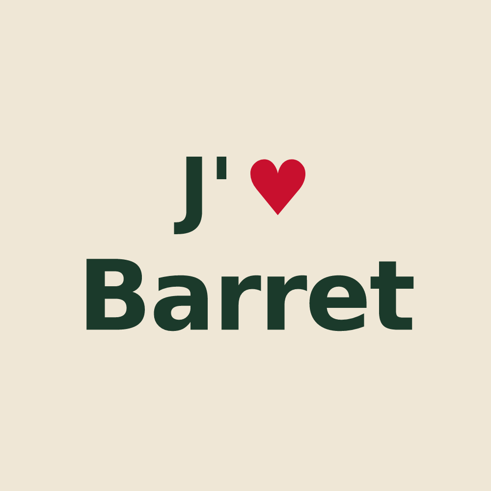Tote bag personnalisé Barret — design J'aime Barret