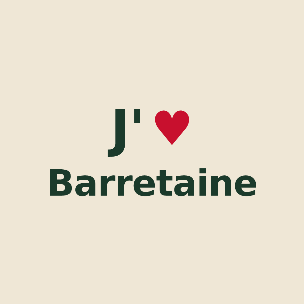 Tote bag personnalisé Barretaine — design J'aime Barretaine