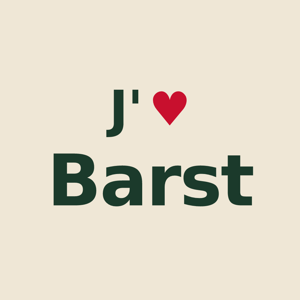 Tote bag personnalisé Barst — design « J'aime Barst » imprimé sur le tote bag