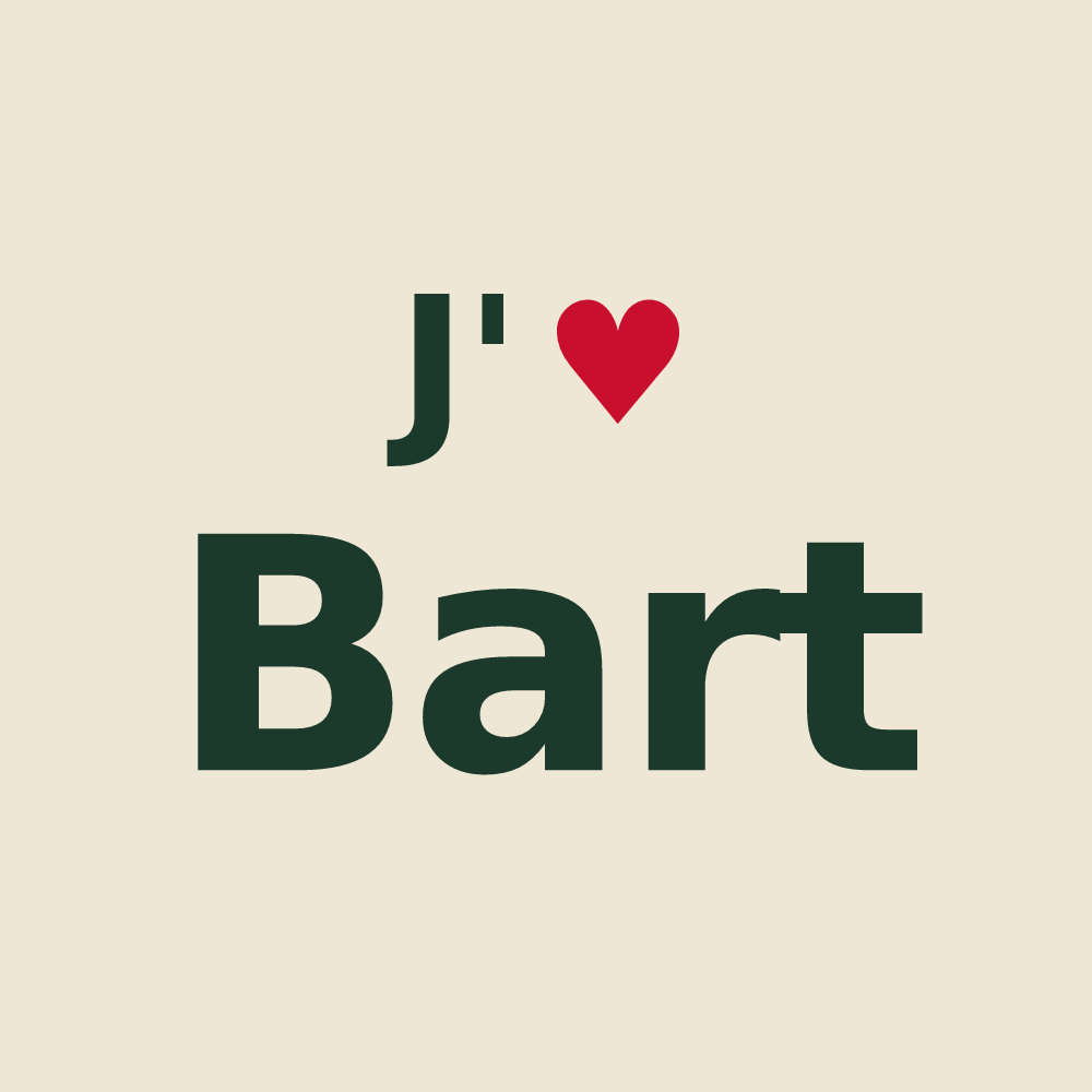 Tote bag personnalisé Bart — design « J'aime Bart » imprimé sur le tote bag