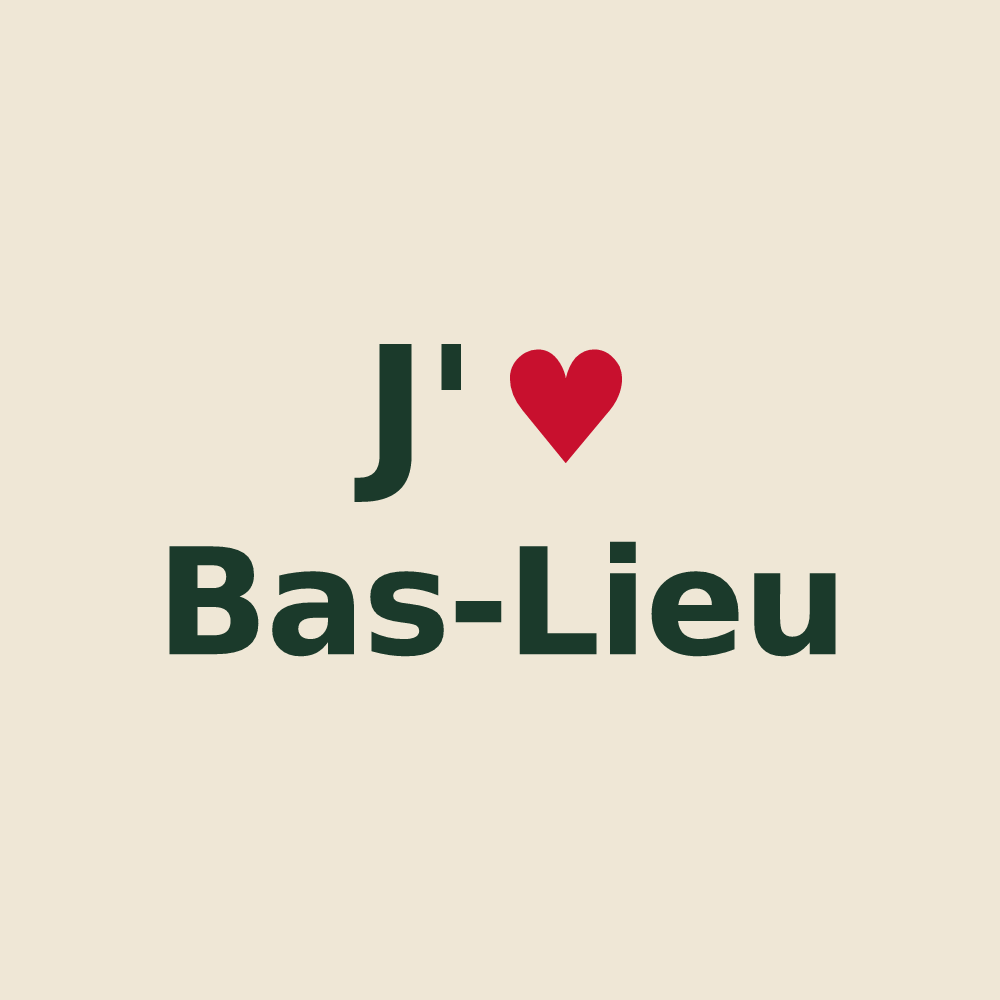 Tote bag personnalisé Bas-Lieu — design J'aime Bas-Lieu