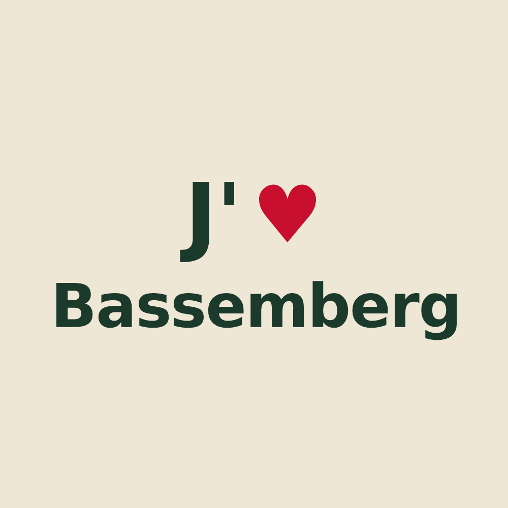 Tote bag personnalisé Bassemberg — design J'aime Bassemberg