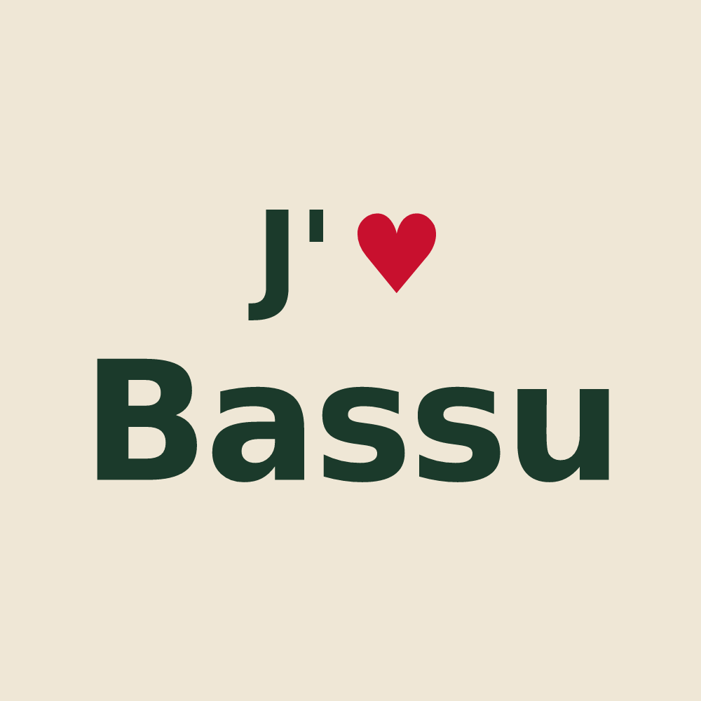 Tote bag personnalisé Bassu — design J'aime Bassu