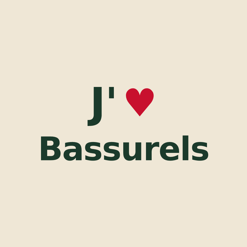 Tote bag personnalisé Bassurels — design J'aime Bassurels