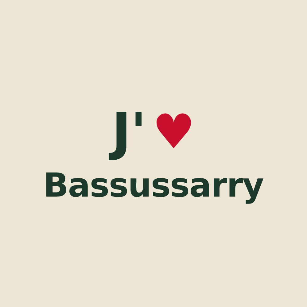 Tote bag personnalisé Bassussarry — design J'aime Bassussarry