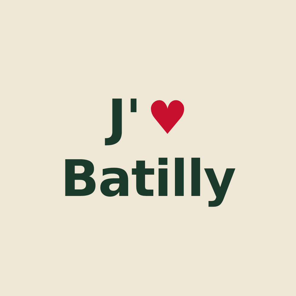 Tote bag personnalisé Batilly — design J'aime Batilly