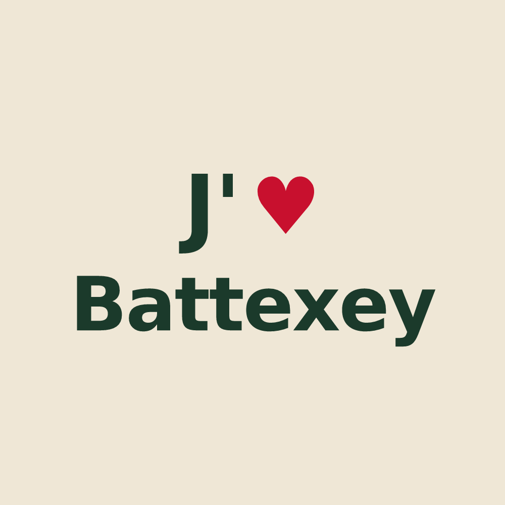 Tote bag personnalisé Battexey — design J'aime Battexey