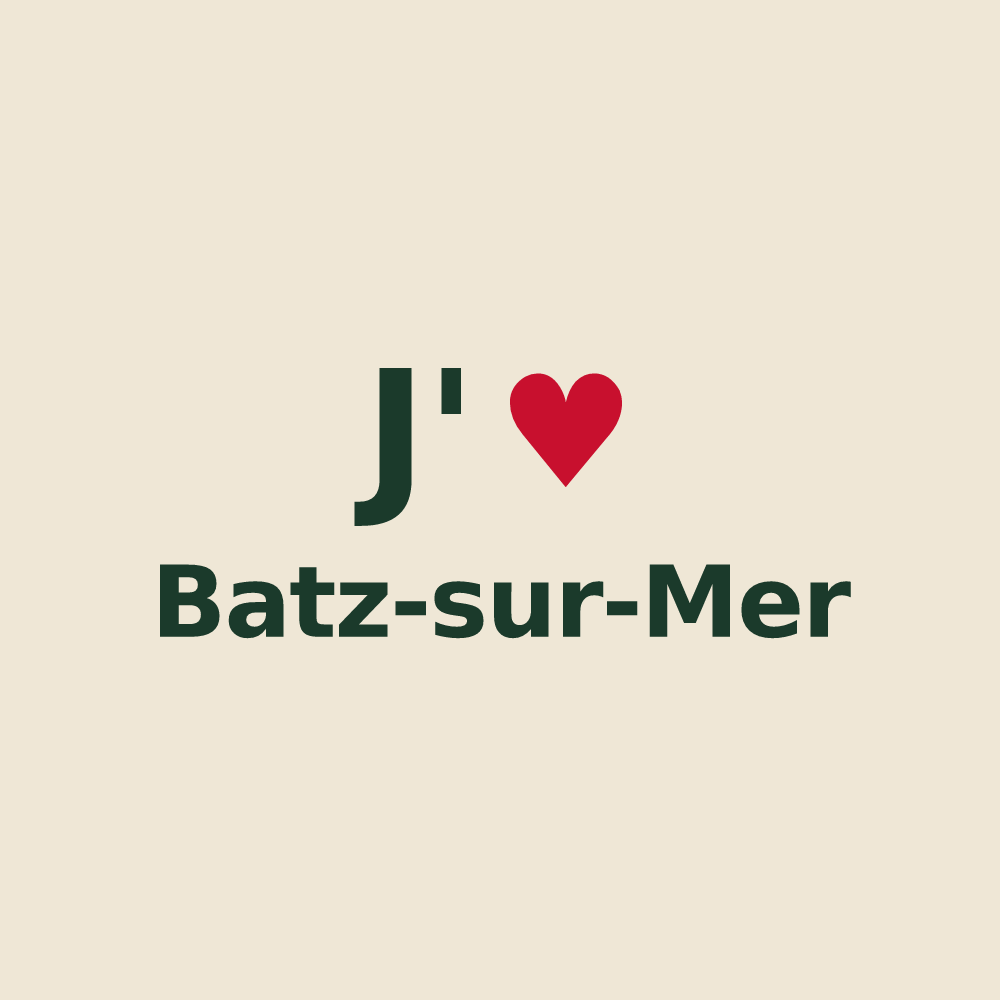 Tote bag personnalisé Batz-sur-Mer — design « J'aime Batz-sur-Mer » imprimé sur le tote bag