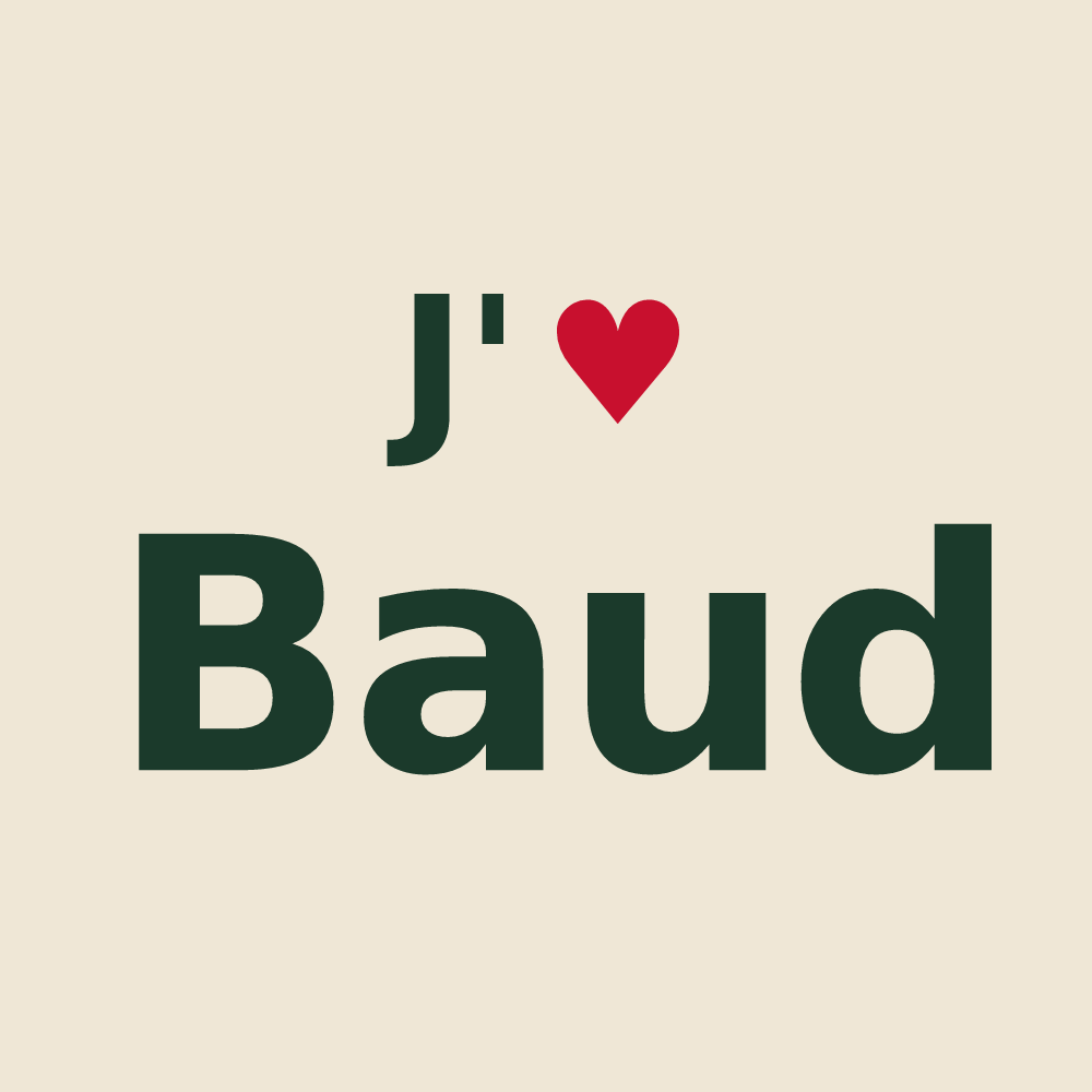 Tote bag personnalisé Baud — design J'aime Baud