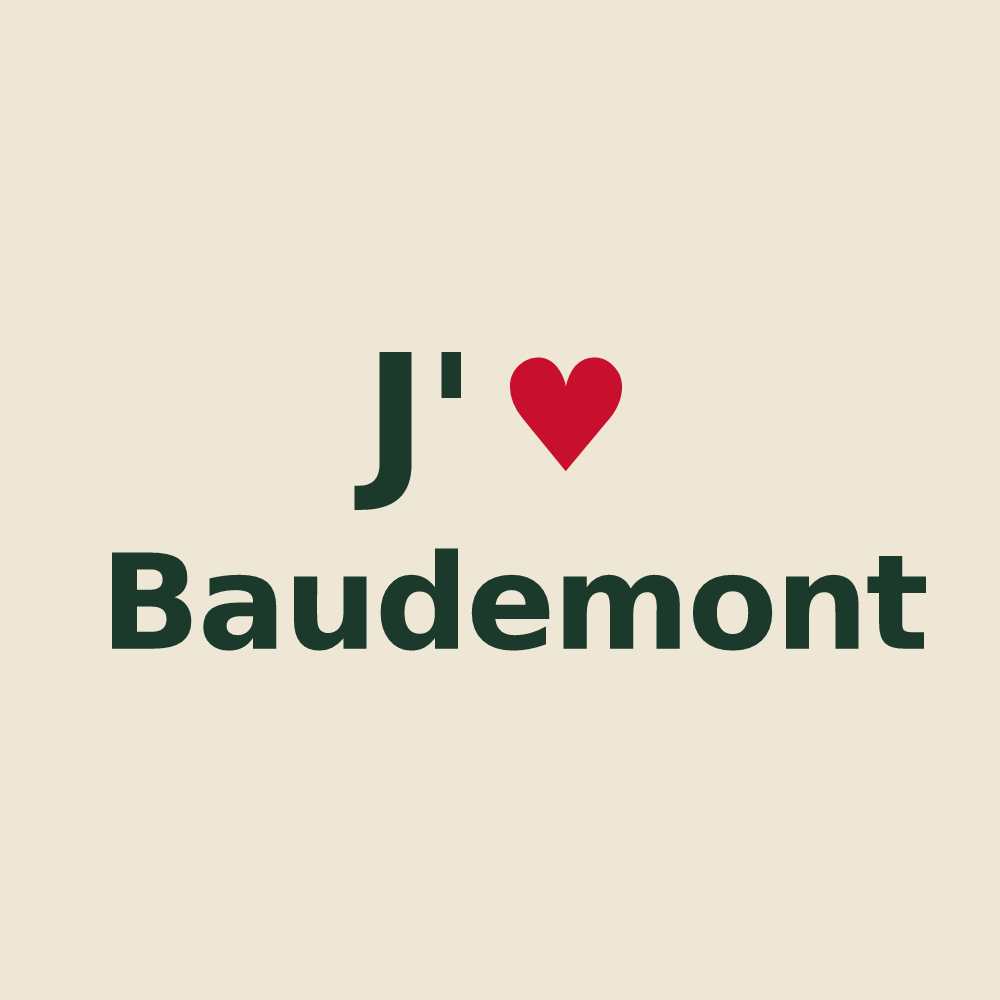 Tote bag personnalisé Baudemont — design J'aime Baudemont