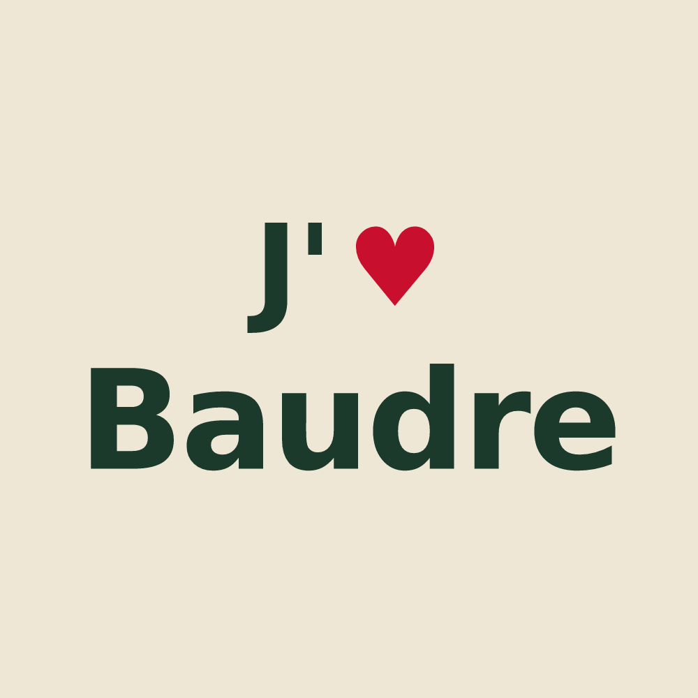 Tote bag personnalisé Baudre — design J'aime Baudre