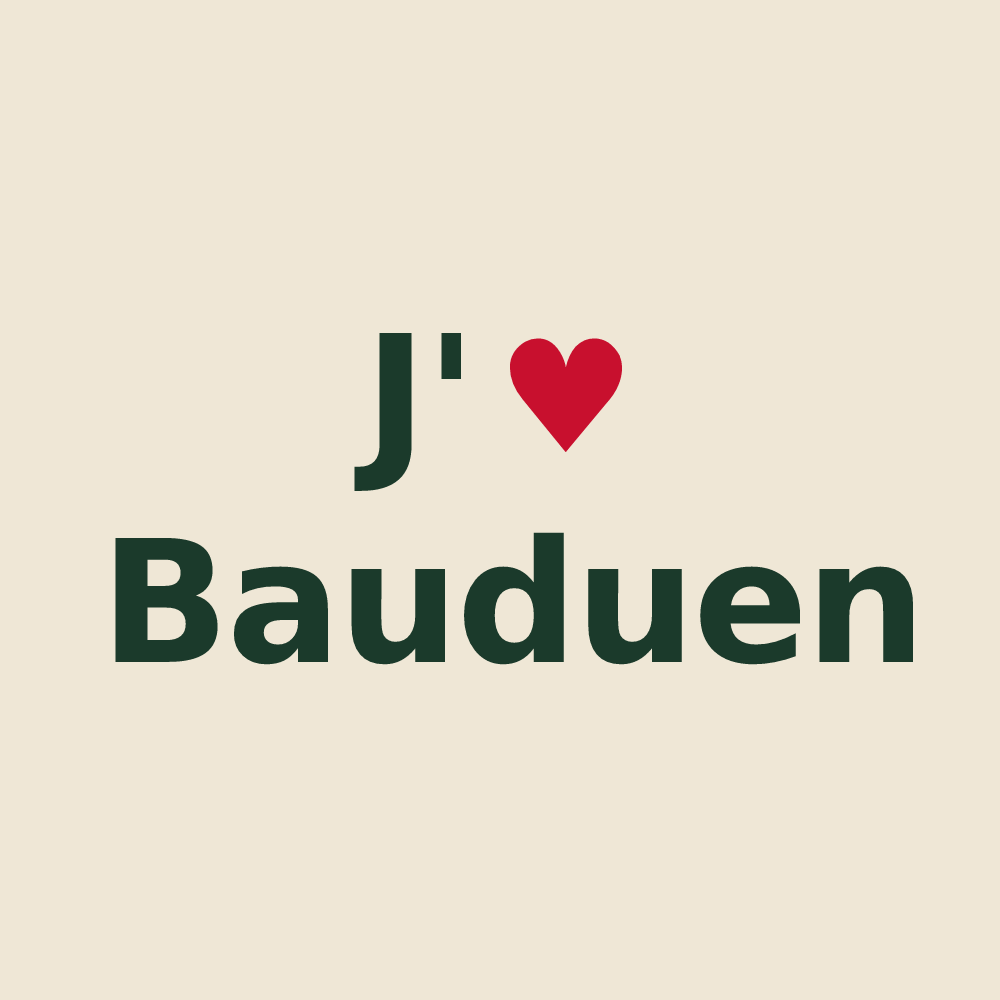 Tote bag personnalisé Bauduen — design J'aime Bauduen