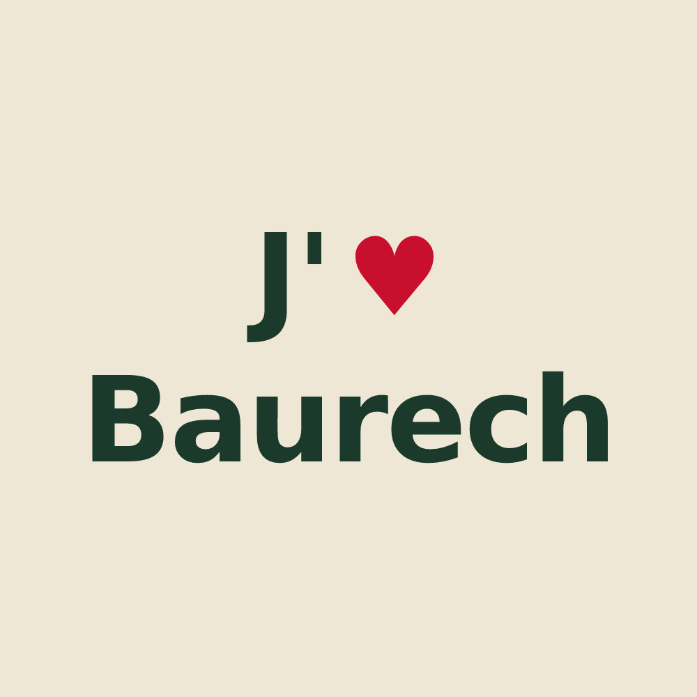 Tote bag personnalisé Baurech — design J'aime Baurech