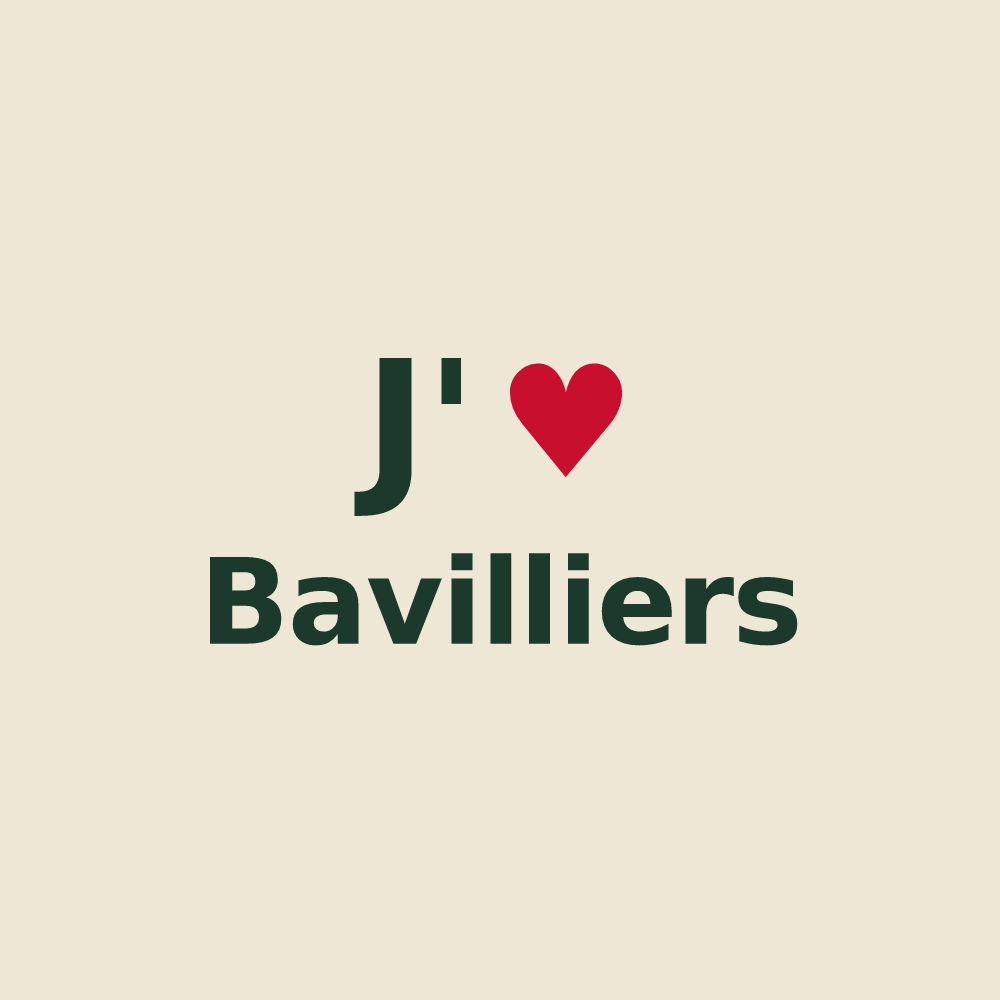 Tote bag personnalisé Bavilliers — design J'aime Bavilliers