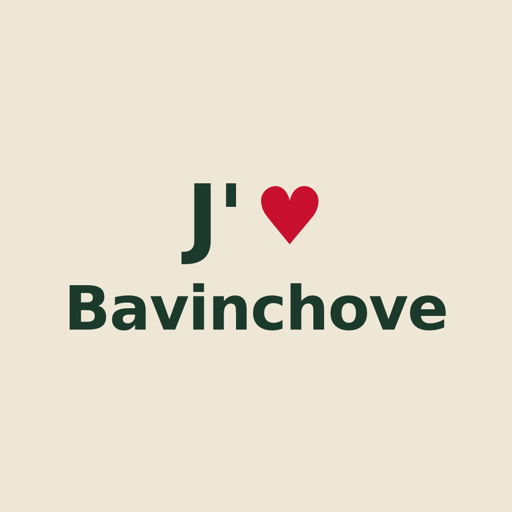 Tote bag personnalisé Bavinchove — design J'aime Bavinchove