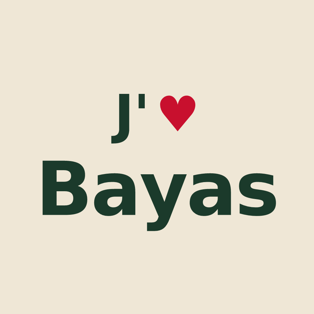 Tote bag personnalisé Bayas — design J'aime Bayas
