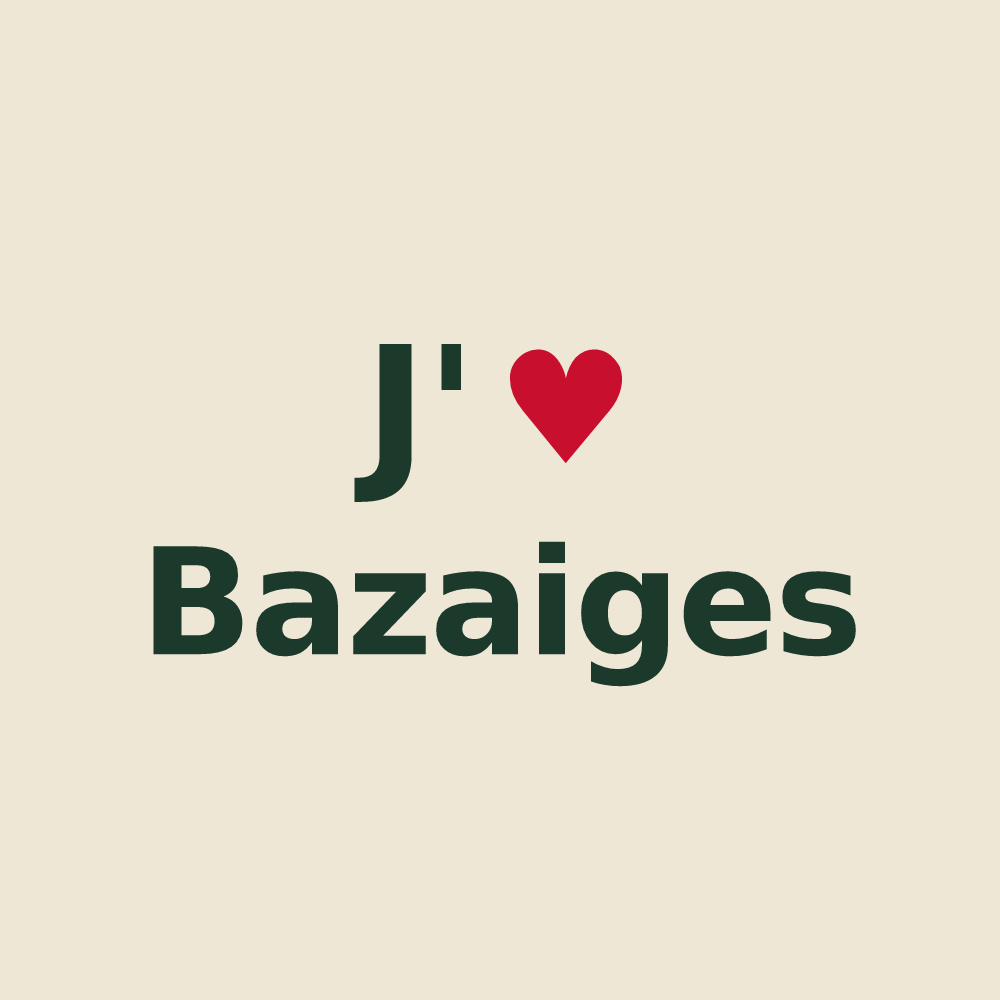 Tote bag personnalisé Bazaiges — design J'aime Bazaiges