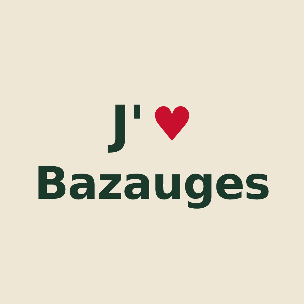 Tote bag personnalisé Bazauges — design J'aime Bazauges