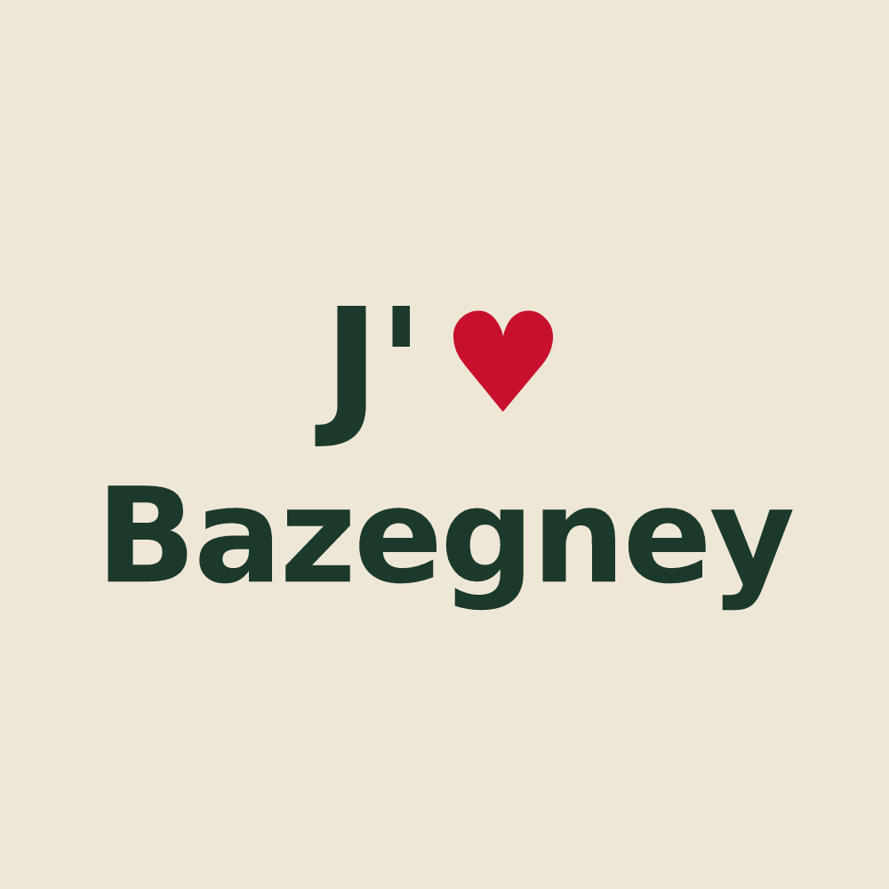 Tote bag personnalisé Bazegney — design J'aime Bazegney