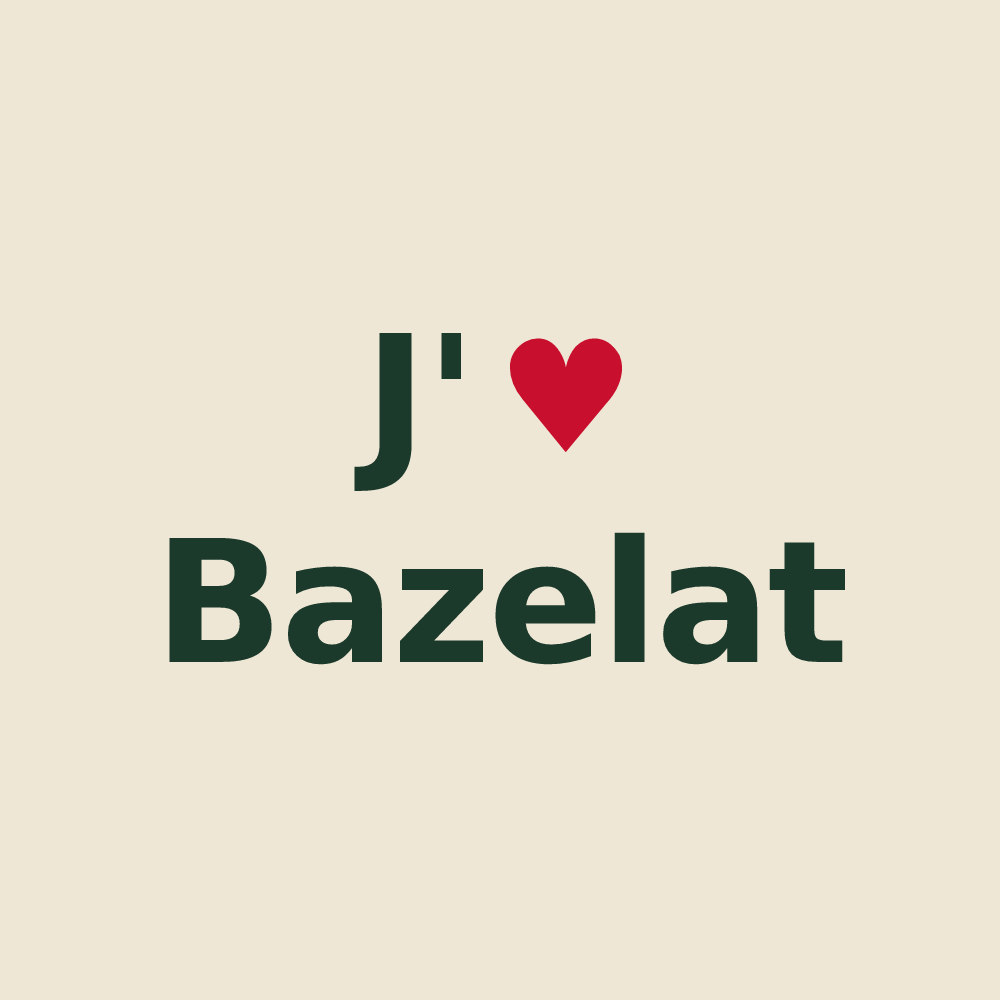 Tote bag personnalisé Bazelat — design J'aime Bazelat