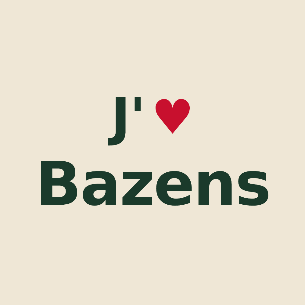Tote bag personnalisé Bazens — design J'aime Bazens