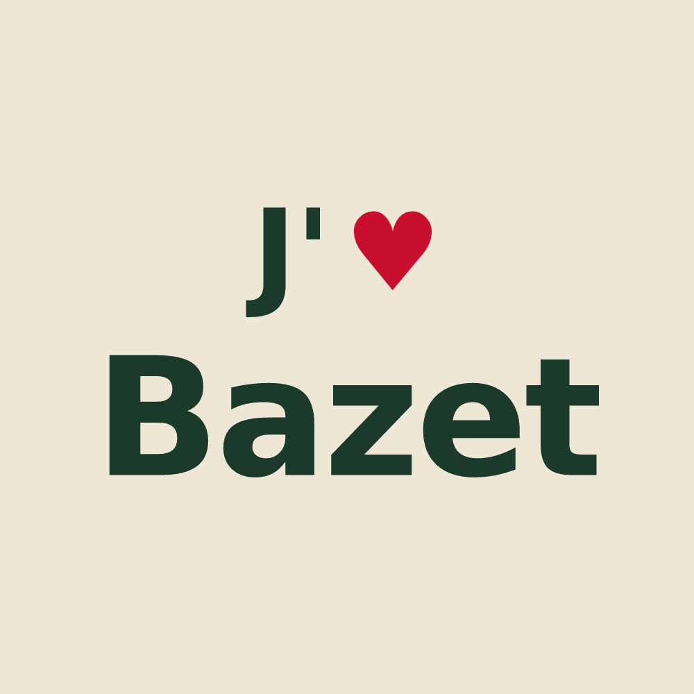 Tote bag personnalisé Bazet — design J'aime Bazet