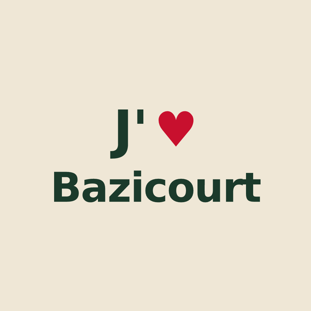 Tote bag personnalisé Bazicourt — design J'aime Bazicourt