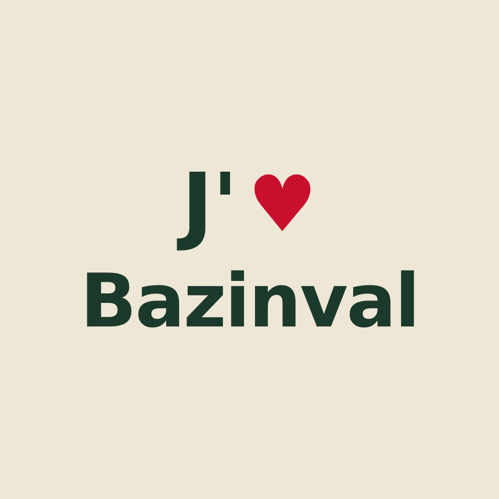 Tote bag personnalisé Bazinval — design J'aime Bazinval
