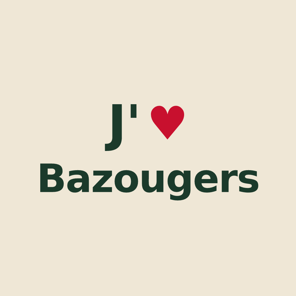 Tote bag personnalisé Bazougers — design J'aime Bazougers