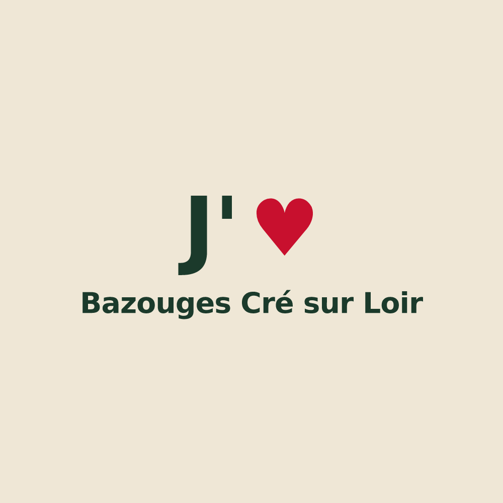 Tote bag personnalisé Bazouges Cré sur Loir — design J'aime Bazouges Cré sur Loir