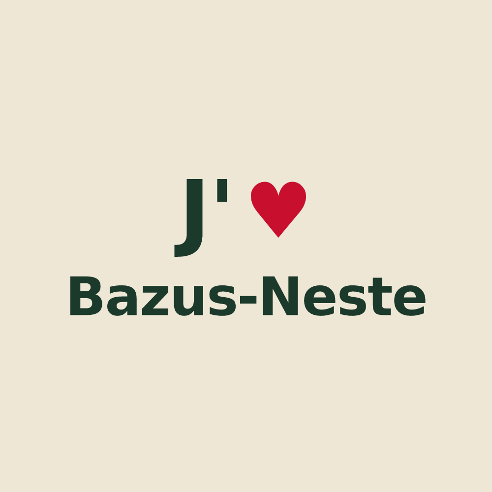 Tote bag personnalisé Bazus-Neste — design J'aime Bazus-Neste