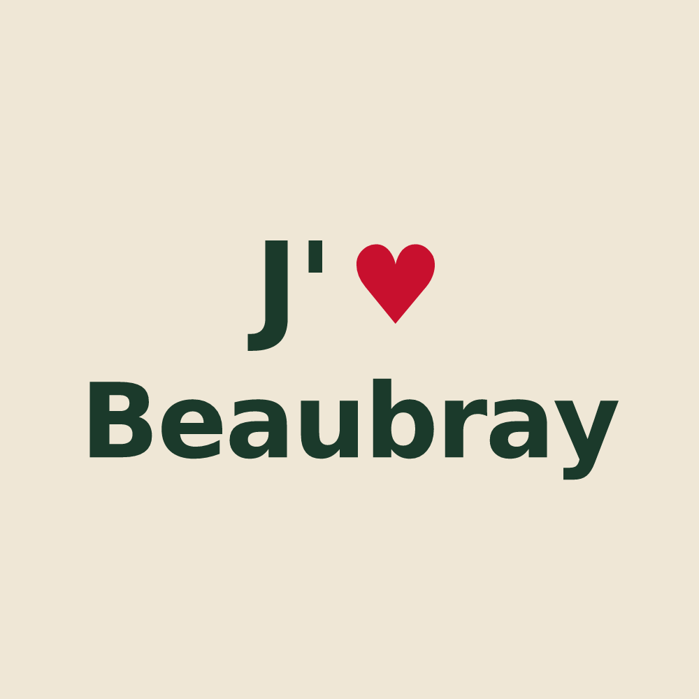 Tote bag personnalisé Beaubray — design J'aime Beaubray