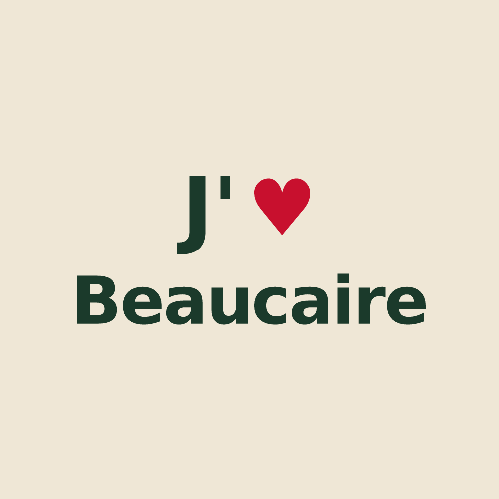 Tote bag personnalisé Beaucaire — design J'aime Beaucaire