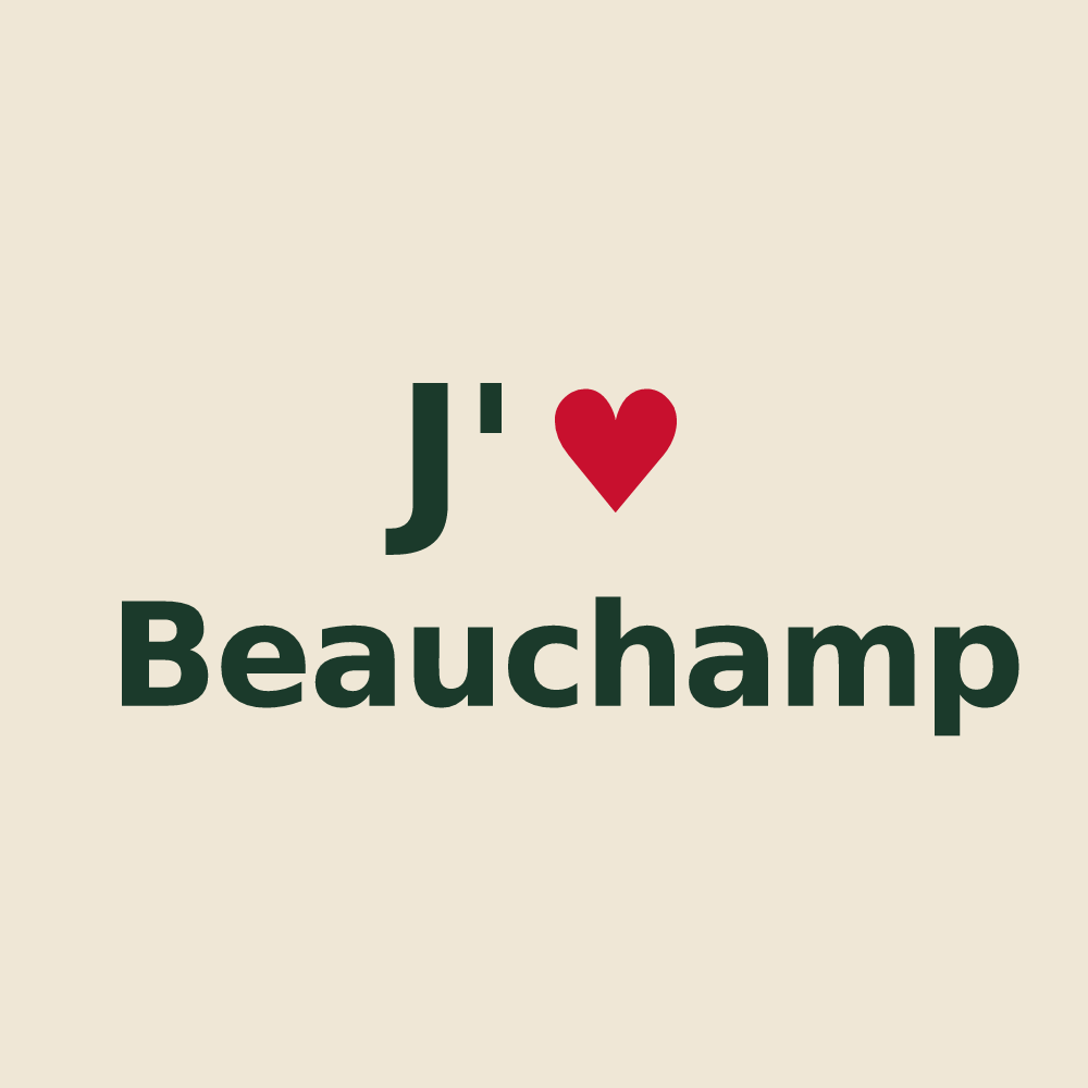 Tote bag personnalisé Beauchamp — design J'aime Beauchamp