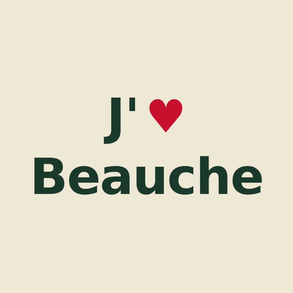 Tote bag personnalisé Beauche — design « J'aime Beauche » imprimé sur le tote bag